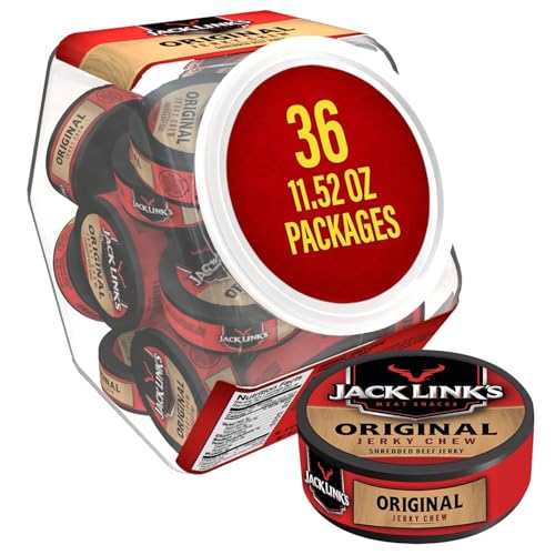 Jack Link's Teriyaki Beef Jerky Chew - (36 Pack) 0.32 oz Tins - Ready to Eat Protein Snacks - 4g Protein per Serving - Made with 100% Real Beef