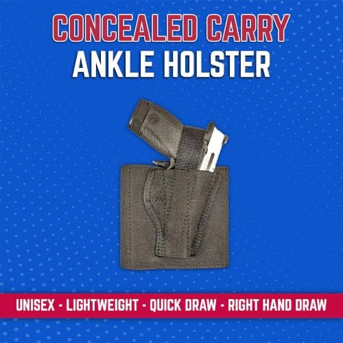 Desantis Apache Concealed Ankle Rig Holster - Right Hand, Black | Fits Diamondback DB380, Beretta Pico, Kahr P380, S&W Bodyguard/2.0 .380