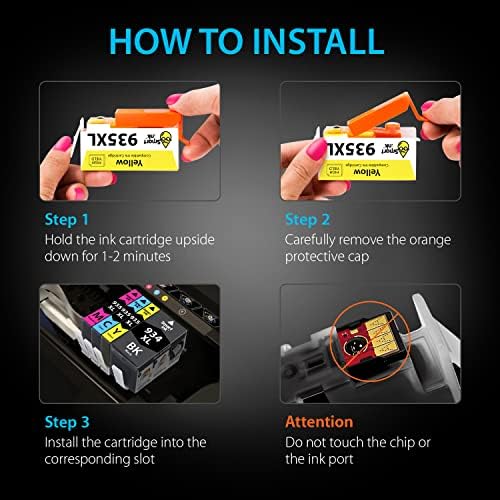 Smart Ink Compatible Ink Cartridges Replacement for HP 934 and 935 HP 934XL 935XL 4 Combo Pack (1 Black