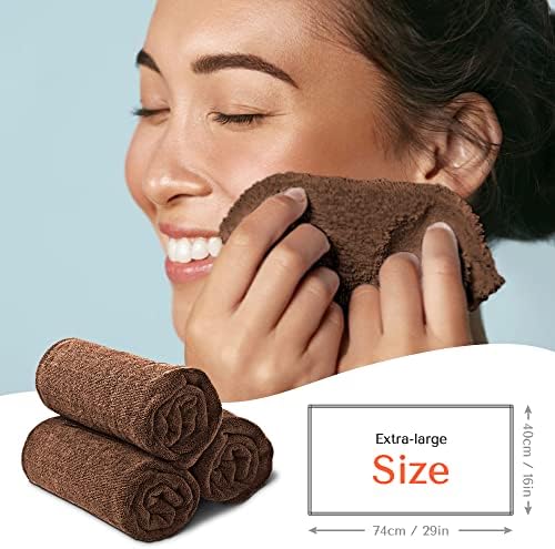 TASALON Microfiber Salon Hair Towels 10 Pack, 29" x 16" Ultra-Soft - Black