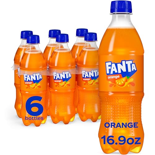 Fanta Orange Soda Soft Drink Bottles, 16.9 fl oz, 6 Pack