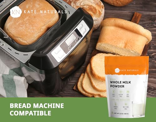 Kate Naturals Dry Whole Milk Powder for Baking, Coffee & Milkshakes (12oz)