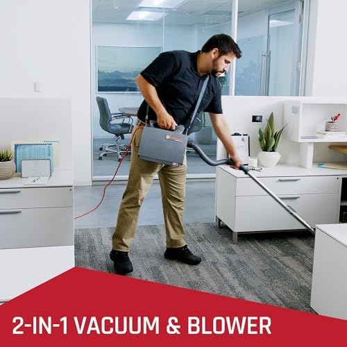 Hoover Commercial PortaPower Lightweight Canister Vacuum Cleaner | Bagged Canister Vac with Attachments, 2-in-1 Vac and Blower