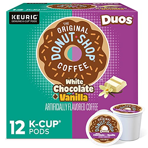 The Original Donut Shop Duos White Chocolate + Vanilla, Keurig Single Serve K-Cup pods, 12 Count