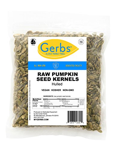 GERBS Raw Pumpkin Seed Kernels 4 LBS|Top 14 Allergy Free Food |Use in salads, yogurt, baking, oatmeal, trail mix|Grown in Canada