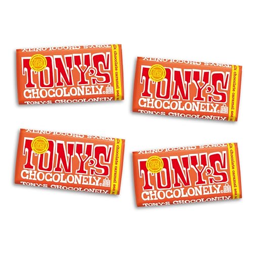 Tony’s Chocolonely Super Duper Milk Chocolate Candy Bar Bundle, Milk & White Chocolate With Sea Salt, Caramel, Pretzel Toffee, Almond, Hazelnut, Made From Quality Fairtrade Cocoa, 6 Bars, 6.35 Oz Each