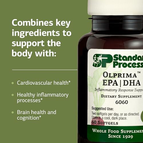 Standard Process Olprima EPA|DHA, Omega-3 Oil Brain Health, 60 Softgels