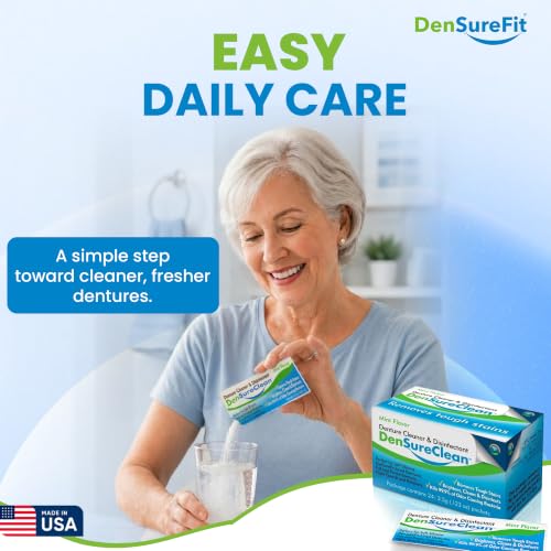 DenSureClean Denture, Retainer & Aligner Cleaner Powder, 120-Day Supply