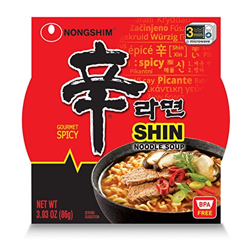 Nongshim Shin Noodle Ramyun, Gourmet Spicy Picante, 4.2-Ounce Packages (Pack of 16)