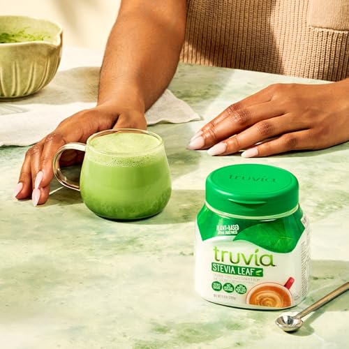 Truvia, Sweetener Natural Calorie Free, 9.8 Ounce | Spoonable jar; 3/4 tsp = 2 tsp sugar; stevia leaf, erythritol; non-GMO, gluten-free, kosher; diabetic & keto