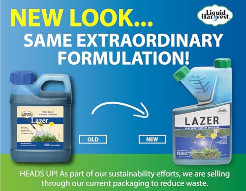 Liquid Harvest Lazer Blue Concentrated Spray Pattern Indicator 8 Ounces Perfect Weed Dye, Herbicide Fertilizer Marking Turf Mark and Marker