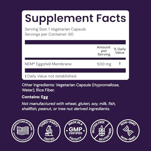 Healthy Origins NEM Eggshell Membrane 500 mg, 30 Veggie Caps