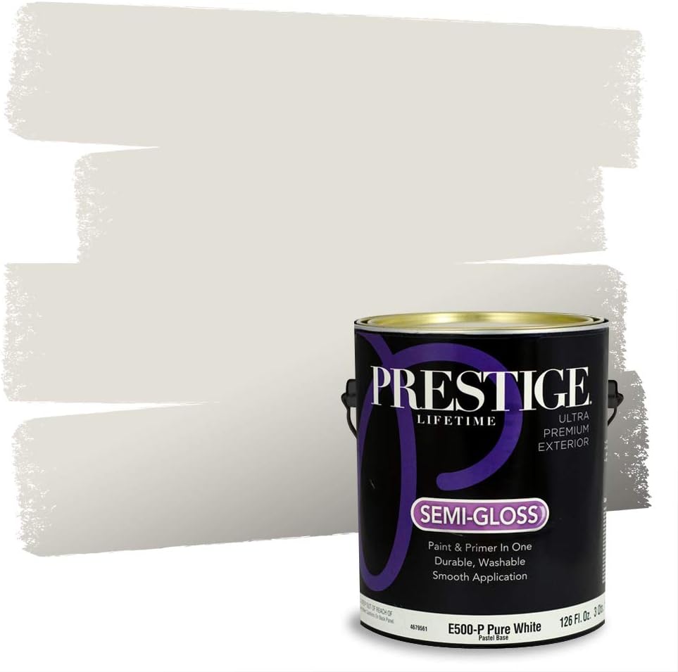 PRESTIGE Paints Exterior Paint and Primer In One, 1-Gallon, Satin, Comparable Match of Sherwin Williams* Ripe Olive*
