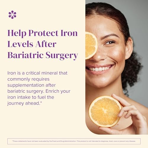 Barimelts Iron with Vitamin C, 90 Fast-Dissolving Tablets (1-Month Supply), Sugar-Free Bariatric Iron Supplement for Women, Natural Orange Flavor​