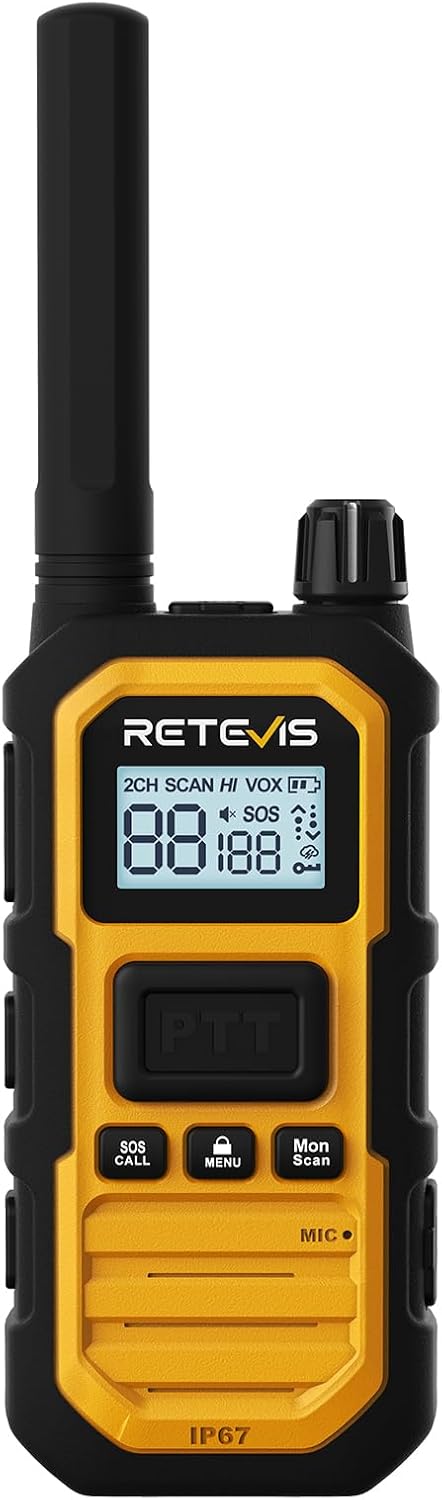 Retevis RB48 Plus Waterproof Walkie Talkies Long Range,GMRS Radios (6 Pack) | with 6-Way Charger,Heavy Duty,Rechargeable Two Way Radios,Connected Repeater,Dustproof,Shock Resistant,NOAA,Emergency Radios