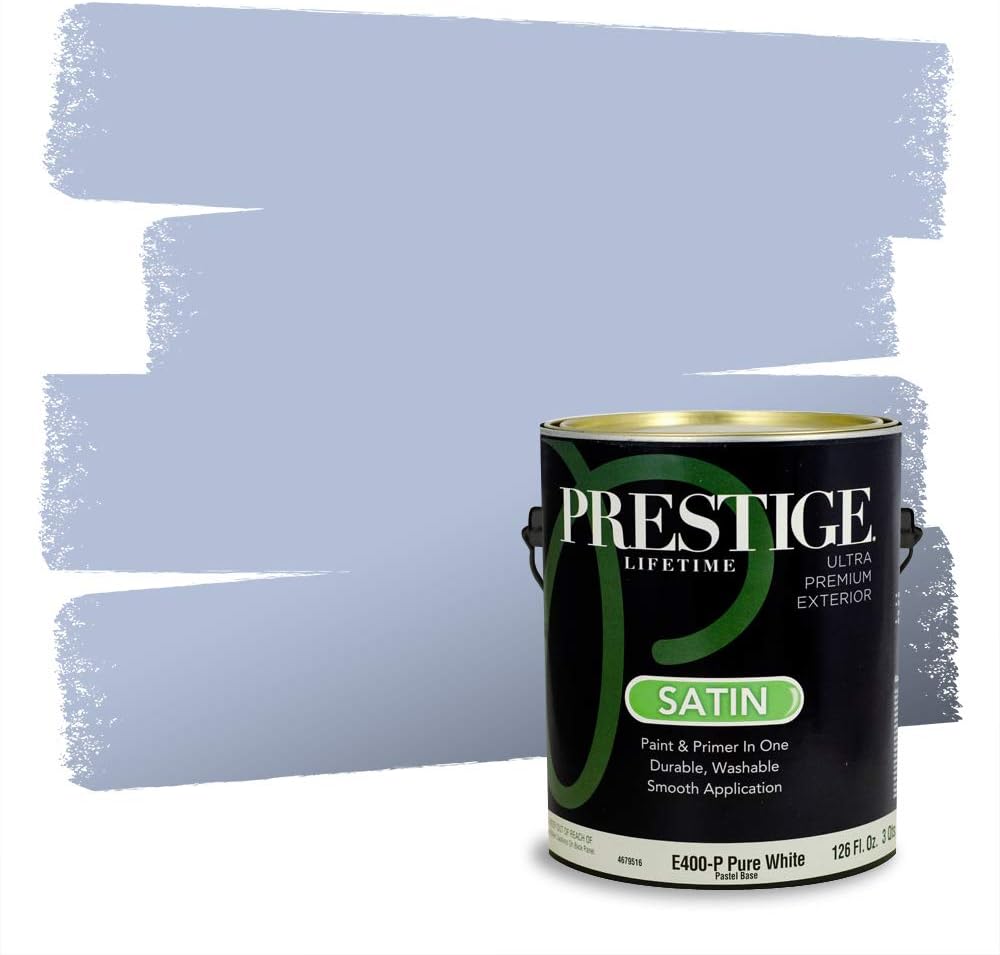PRESTIGE Paints Exterior Paint and Primer In One, 1-Gallon, Semi-Gloss, Comparable Match of Behr* Intercoastal Gray*