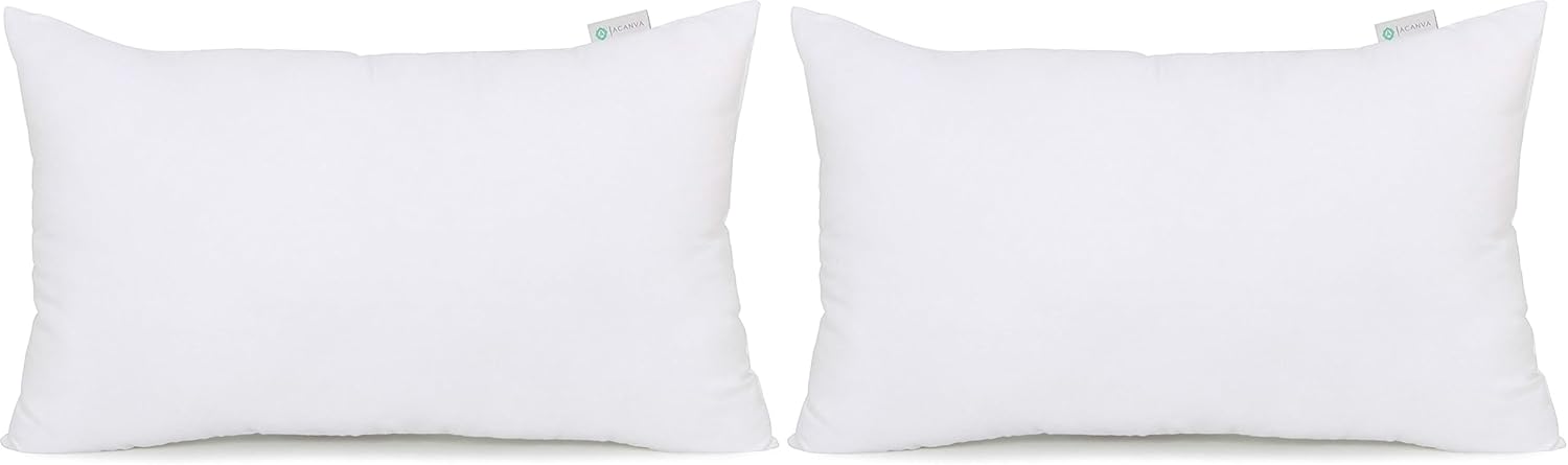 Acanva Polyester Decorative Rectangle Throw Pillow Inserts, Hypoallergenic Form Stuffer Cushion Sham Filler, 16x26, White, 1 Count (Pack of 1)