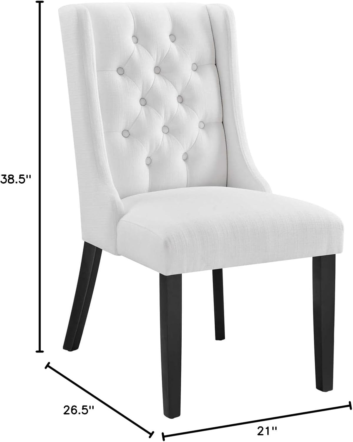 Modway Baronet Modern Tufted Upholstered Fabric Parsons Kitchen and Dining Room Chair in Beige