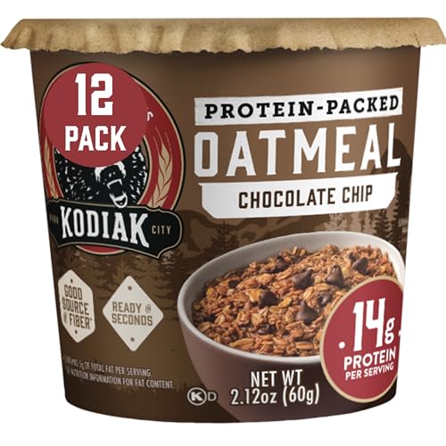 Kodiak Cakes Instant Protein Maple & Brown Sugar Oatmeal in a Cup, 2.12oz (Pack of 12)
