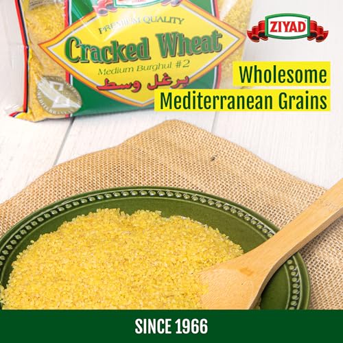 Ziyad Cracked Bulgur Wheat | Medium #2, 32oz | Fiber-Rich Whole Grain | Nutty Flavor, Chewy Texture | Great in Tabbouleh, Kibbeh, Soups