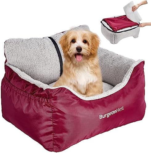 BurgeonNest Dog Car Seat for Small Dogs & Cats Under 25 lbs,Black