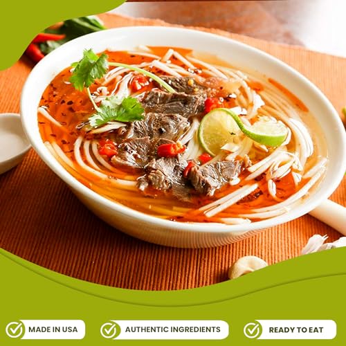 Essence of Lotus Instant Spicy Beef Pho Soup Mix — Ready-to-Eat Flavorful, Restaurant-Quality Pho broth, Made in the US (Spicy Beef Soup Mix, 1-Pack) | Ready-to-Eat, broth