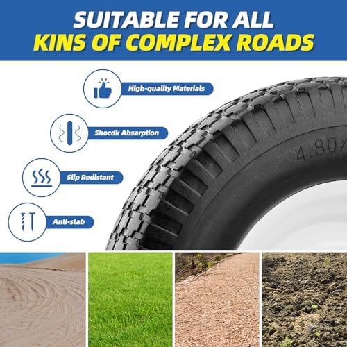 Wheelbarrow Tire - FLAT FREE- Never have a Flat Again - Universal Fit - 10 Year Warranty - Industrial Grade