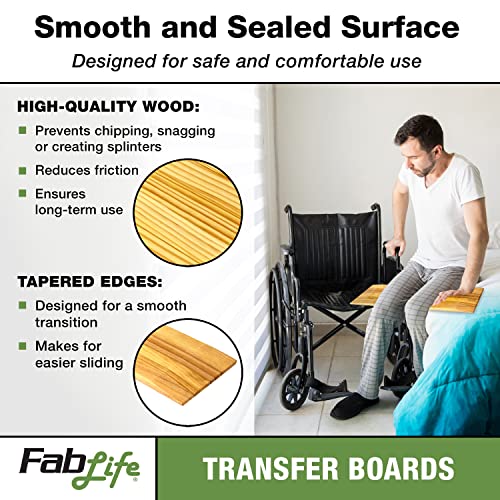 Generic 50-3000 FabLife Deluxe Hardwood Transfer Board for Easy Patient Transfer, 8" x 24"