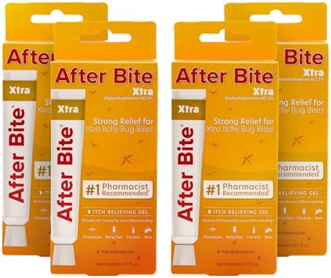 After Bite Xtra Bug Bite Itch Relief, Diphenhydramine HCl Gel Formula, 4Pk