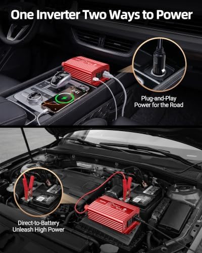 BESTEK 300W Pure Sine Wave Power Inverter - DC 12V to AC 110V Car Converter