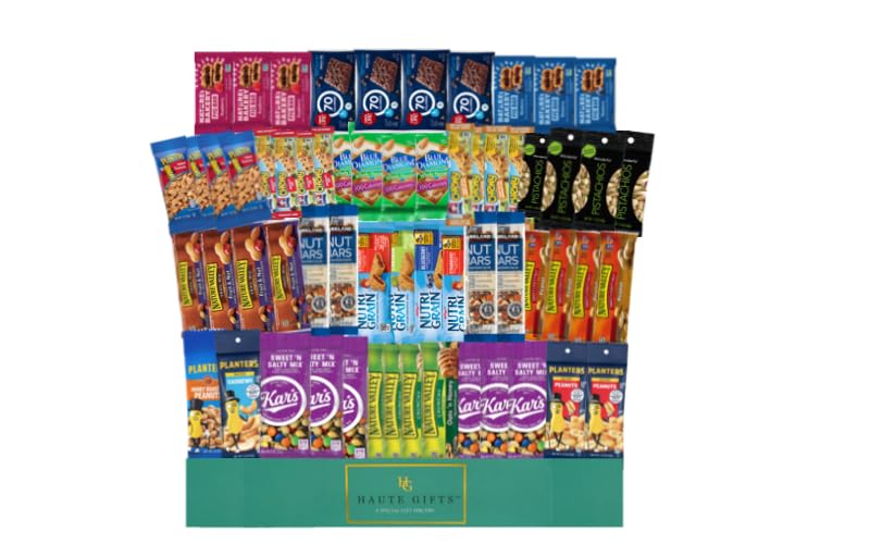 Ultimate Healthy Care Package (60 count), Snacks, Bars & Nuts Bulk Variety Pack - Healthy Travel Snack Box - Military Care Package
