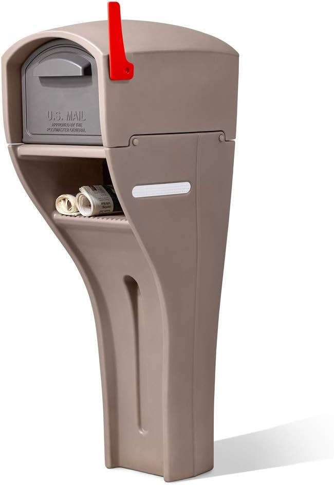 Step2 MailMaster Extra Large Mailbox & Post, Weather Resistant, Large Outdoor Mailboxes, Made of Durable Plastic, Easy to Install, Flag Included