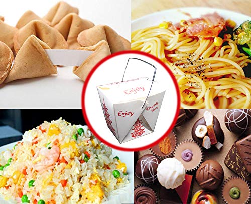 50 Pack 8oz Chinese take out box 8-OZ Bio Noodle Take Out Food Container: Perfect for Takeout Restaurants - White - Disposable and Recyclable (50)