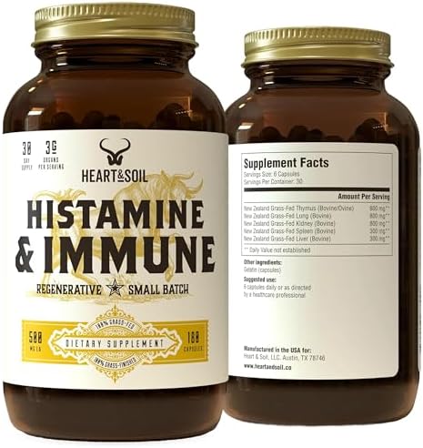 HEART & SOIL Histamine & Immune Support, 180 Capsules