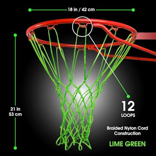 Cannon Sports Heavy Duty Basketball Net Replacement - 21 Inches - 12 Loop Standard Size - Weather Resistant for Indoor/Outdoor Courts - Fits All Standard Rims