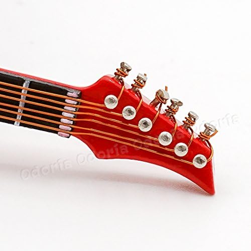 Odoria 1/12 Miniature Electric Guitar Dollhouse Musical Instruments Accessories, Red