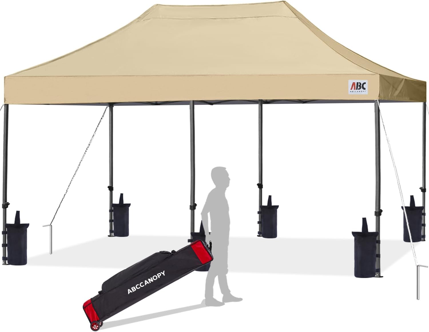 ABCCANOPY Patio Pop Up Canopy Tent 10x10 Commercial-Series (Black)