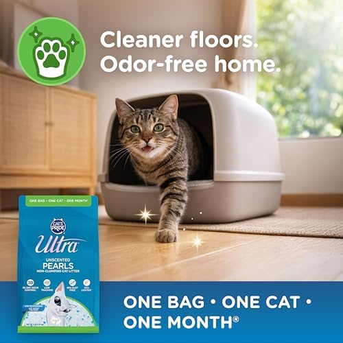 Ultra Pearls Cat Litter - 99.9% Dust Free, Low Tracking, Soft on Paws, Fragrance Free - 5 Lbs.
