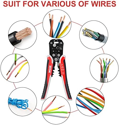 WGGE WG-014 Self-Adjusting Insulation Wire Stripper. For stripping wire from AWG 10-24, 3 in 1 Automatic Wire Stripping Tool/Cutting Pliers Tool