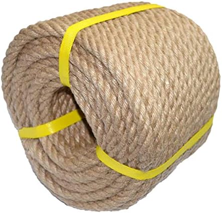 100% Natural Hemp Rope Twisted Jute Rope 100 Feet 1/2 Inch 4 Ply Hemp Ropes All Purpose Cord for Crafts