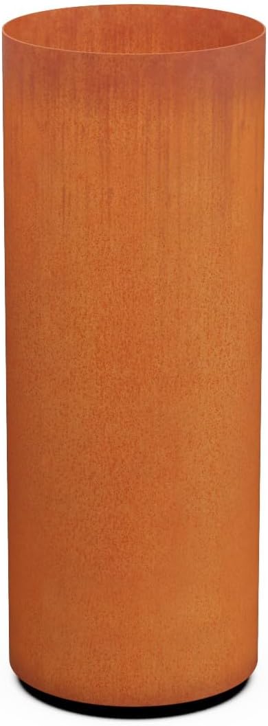 Plantercraft Large Round Planters for Outdoor Plants - 24 Inch Corten Steel Planter for Patio