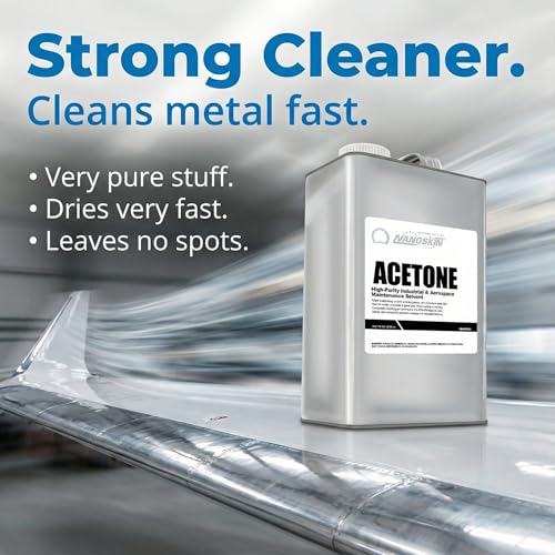 Nanoskin Acetone 1 Gallon – Industrial & Aerospace Grade Solvent Cleaner, Fast-Evaporating Degreaser for Metal, Glass & Composite Surface Prep