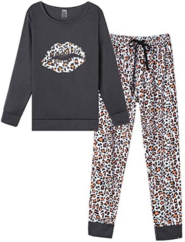 HONG HUI Women Pajamas Set Soft Christmas Pjs Holiday Loungewear Set Long Sleeve Top With Pants,S-3XL