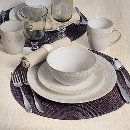 Pfaltzgraff Amelia Cream 16-Piece Dinnerware Set, Service For 4