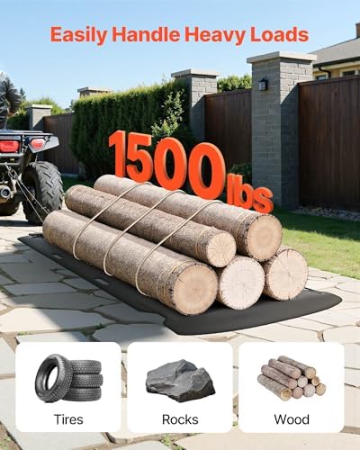 VEVOR Yard Drag Sled, 90 x 46 in, 1500lbs Heavy Duty Utility Sled, HDPE Drag Glider with Ropes & Pull Cables