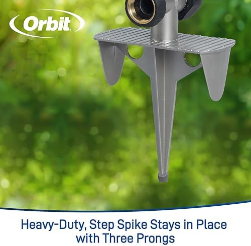 Orbit Lawn Sprinkler 56946 | Heavy‑Duty Brass Impact Head | Adjustable 360° Coverage | Up to 90 ft Diameter | Zinc Spike Base | Durable Outdoor Watering
