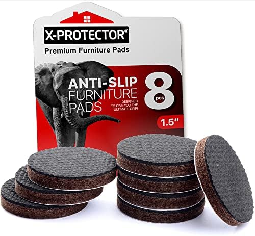 X-PROTECTOR Non Slip Furniture Pads – 12 Premium Furniture Grippers 3"! | Best SelfAdhesive Rubber Feet Furniture Feet – Ideal Non Skid Furniture Pad Floor Protectors – Keep Furniture in Place!