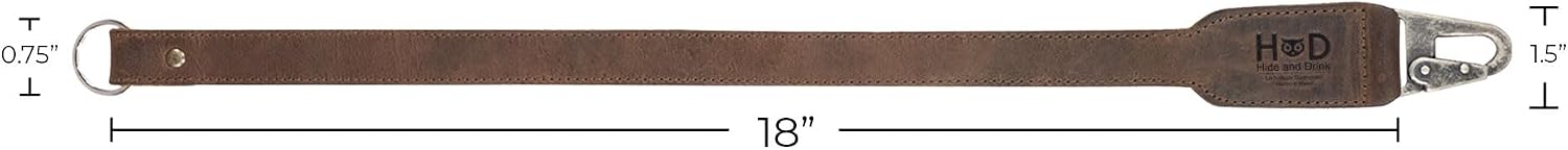 Hide & Drink, Keychain Lanyard, Badge Holder, Clip to Attach to House, Car, and Apartment Keys, Full Grain Leather, Handmade