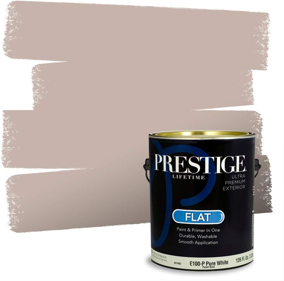 PRESTIGE Paints Exterior Paint and Primer In One, 1-Gallon, Semi-Gloss, Comparable Match of Sherwin Williams* French Roast*