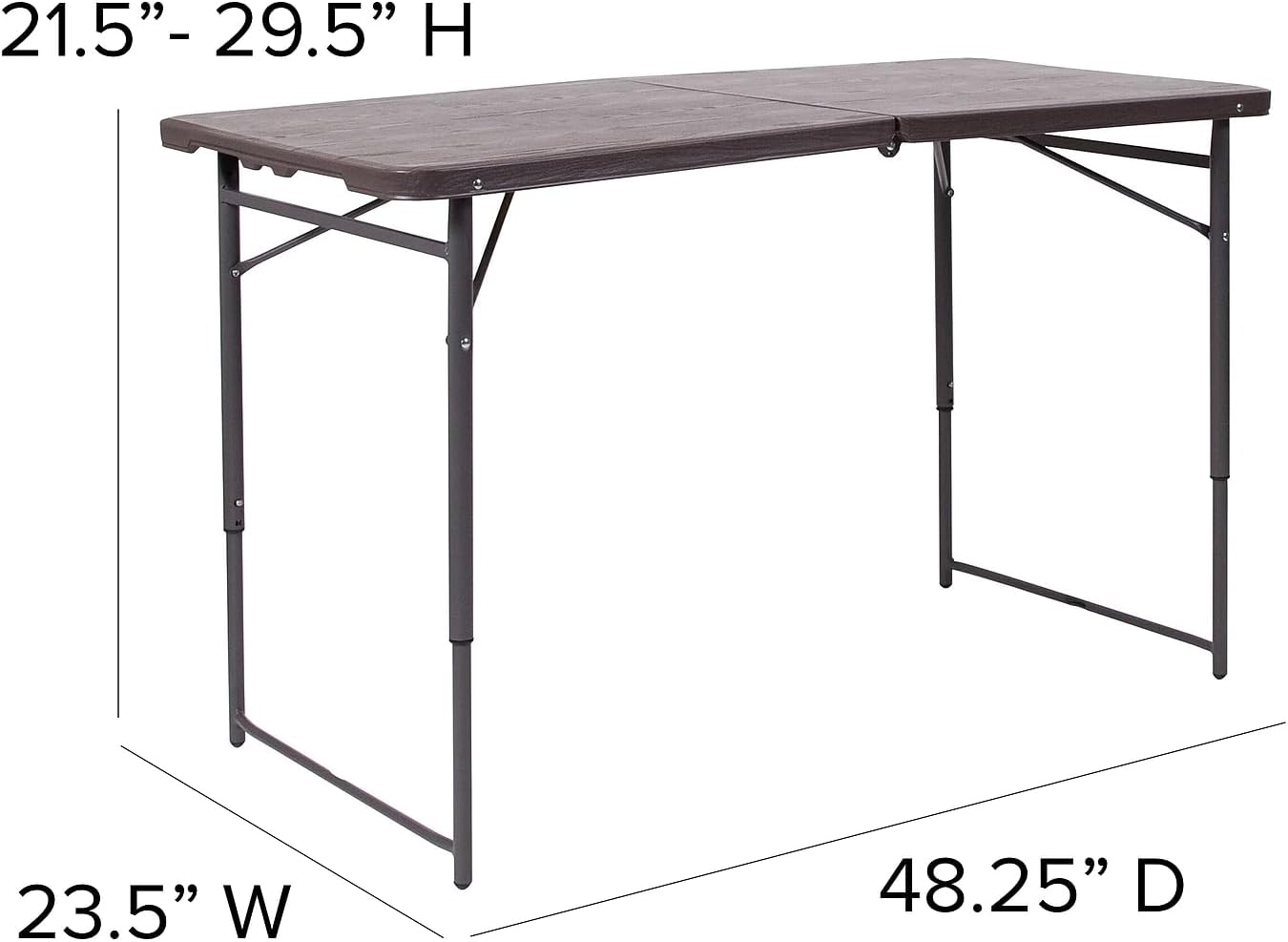 Flash Furniture 5-Foot Bi-Fold Granite White Plastic Folding Table | Lightweight, Easy Storage, Commercial Grade, Carrying Handle